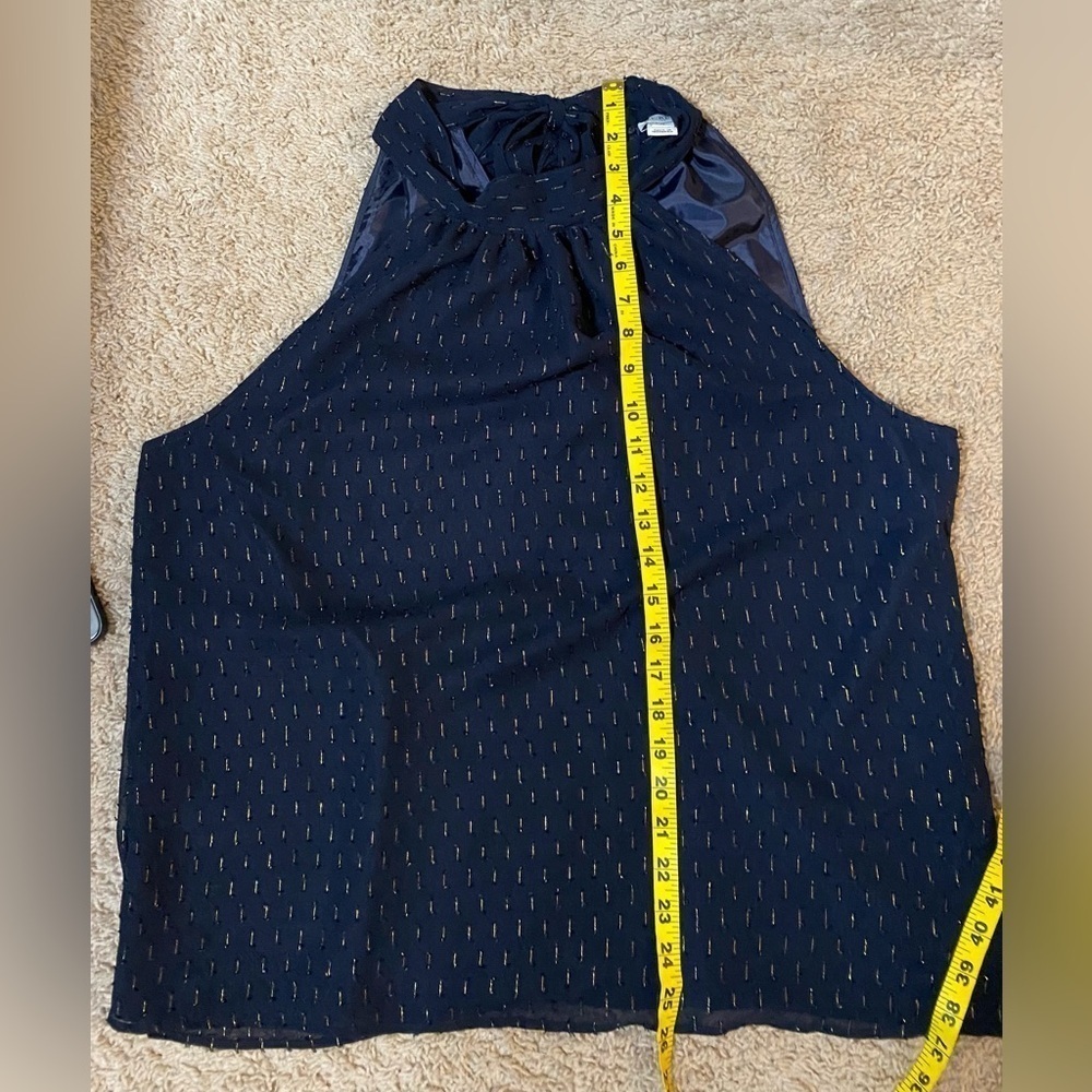 J. Crew factory Gold thread tie-neck tank size 14 - Picture 4 of 7